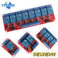 1PCS 1 2 4 8 Channel 5V 12V 24V Relay Module Board with Optocoupler Support High and Low Level Trigger for Arduino. 