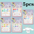 5pcs/set Cartoon Hello Kitty 3D Nail Stickers Press on Nails Sanrio Melody Kuromi Nail Art Decoration Fun Anime Nail Art Decals. 