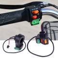 3-In-1 Electric Bicycle Scooter Motorcycle Handle Switch Plastic Headlight Horn Turn Signal Button. 