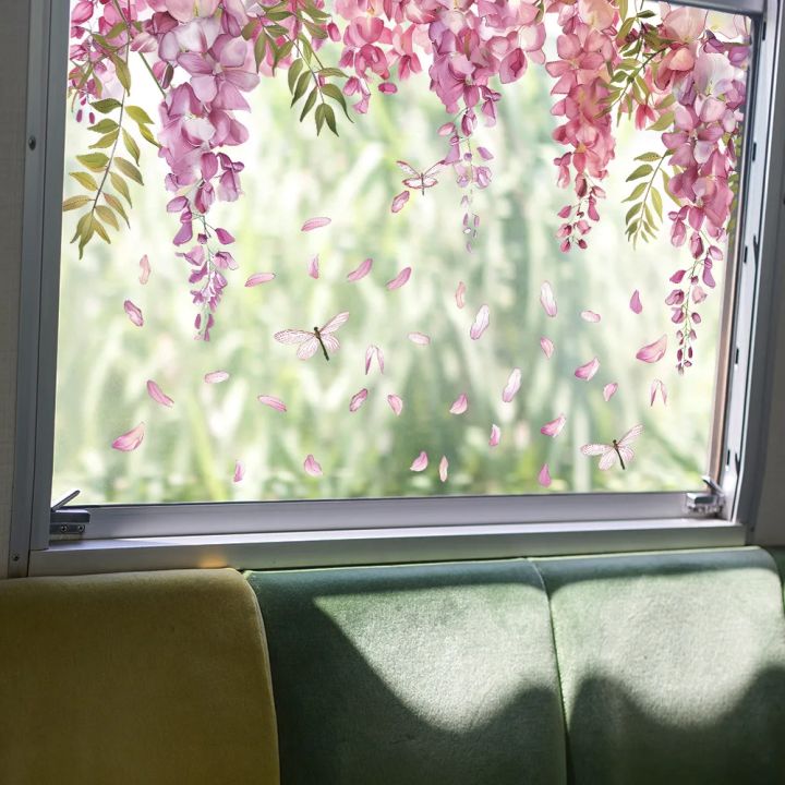 1PCS%20Painted%20Fall%20Flower%20Tree%20Branches%20Dragonfly%20Glass%20Window%20Home%20Landscaping%20Decoration%20Electrostatic%20Uv%20Window%20Sticker%20-%20Image%203