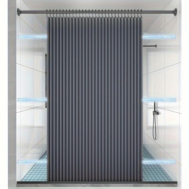 Foldable%20Magnetic%20Shower%20Curtain%20Waterproof%20Privacy%20Divider%20Shower%20Screen%20for%20Home%20Apartment%20Dorm%20Modern%20Decor%20-%20Image%202
