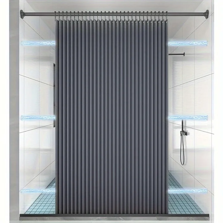 Foldable%20Magnetic%20Shower%20Curtain%20Waterproof%20Privacy%20Divider%20Shower%20Screen%20for%20Home%20Apartment%20Dorm%20Modern%20Decor%20-%20Image%202