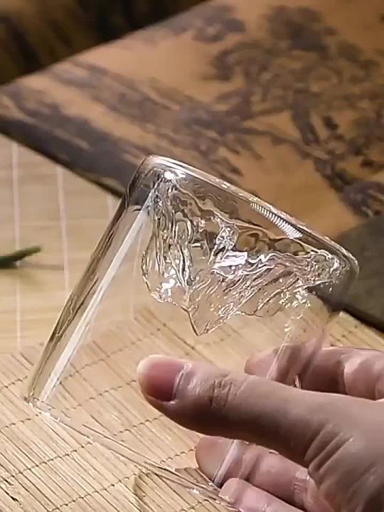 200/300/350ML 3D Mountain Whiskey Glass,Transparent Multipurpose Beer Tea Coffee Cup for Home,3D Landscape Cup for Bar Party
