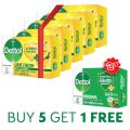 (Buy 5 Get 1 Free) Dettol Lime Fresh Soaps 125gmX5, Get 1 Original Germ Defence Soap (120gm) FREE.