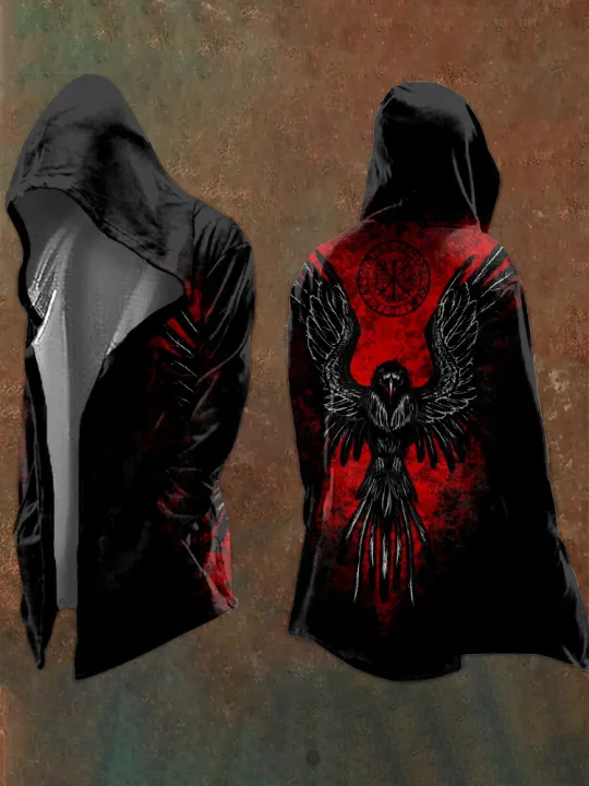 2025%20New%20Abstract%20Cosmic%20Retro%20Print%20Spring/Fall%20Men's%203D%20Digital%20Print%20Oversized%20Hooded%20Trench%20Coat%20Cardigan%20-%20Image%202