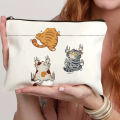 Medicine-Themed Cosmetic Travel Bag - Foldable Zippered Makeup Organizer, for Healthcare Professionals, Cosmetic Bag.