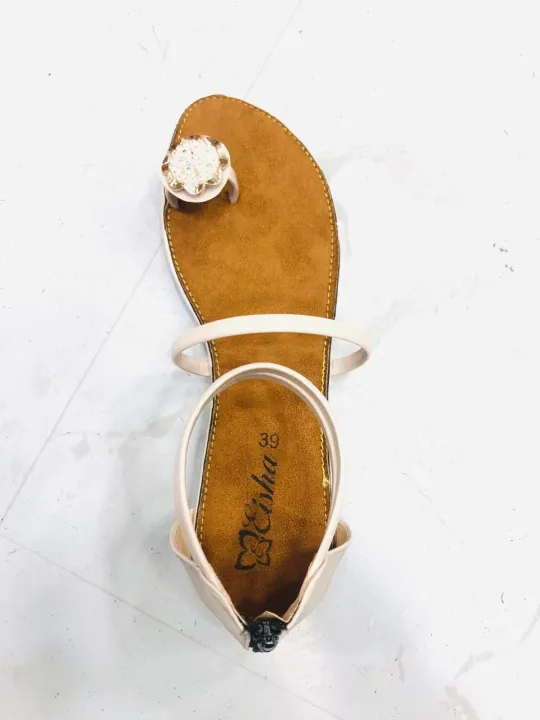 Ladies%20Fashionable%20Slim%20One%20Pie%20Stone%20Ribbon%20Flat%20Sandals.%20Ladies%20New%20Collection%20High%20Quality%20Belt%20Shoes%20-%20Image%203