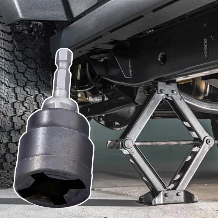 Rust Adapter Car Jack Adapter Socket Converter for Scissor Car Jack Heavy-Duty Tool ...