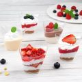 50PCS Disposable Plastic Twist Cup Twist Triangle Transparent Plastic Mousse Dessert Cup Ice Cream Frozen Pudding Container. 