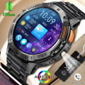 For Android ios New AMOLED Smart Watch Men With Flashlight Riding Sport Waterproof Fitness Tracker Bluetooth Call Smartwatch Man.