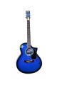 Givsun Pentagon Blue 6-String Cut A Way Right Hand Acoustic Semi-Electric Guitar With Bag And Free 1 Set String,2 Picks. 