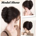 New Synthetic Hair Bun Claw Clip Natural Fluffy Wig Hair Clip Black Brown Bun Head Wig Women.