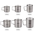 Lixada Ultralight Titanium Cup Outdoor Portable Picnic Water Mug w Foldable Handle 300ml / 350ml / 450ml / 550ml / 650ml / 750ml. 
