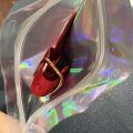 100pcs Smell Proof Bags Mylar Holographic Resealable Bags Foil Pouch Ziplock Bags for Party Favor Food Storage Jewelry Packaging.