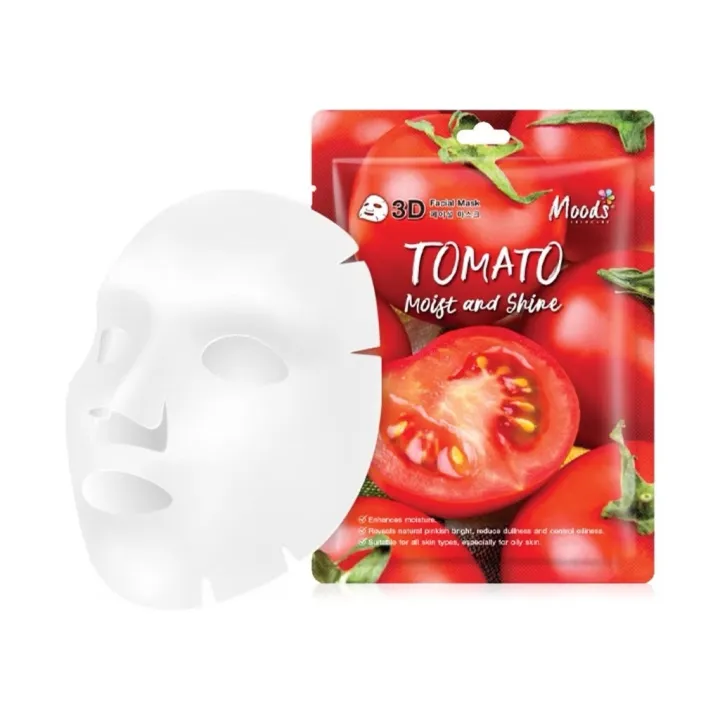 (1%20Box%2010%20Pieces)%20Moods%20Skin%20Care%20Tomato%20Moist%20and%20Shine%203D%20Facial%20Mask%20-%20Image%202