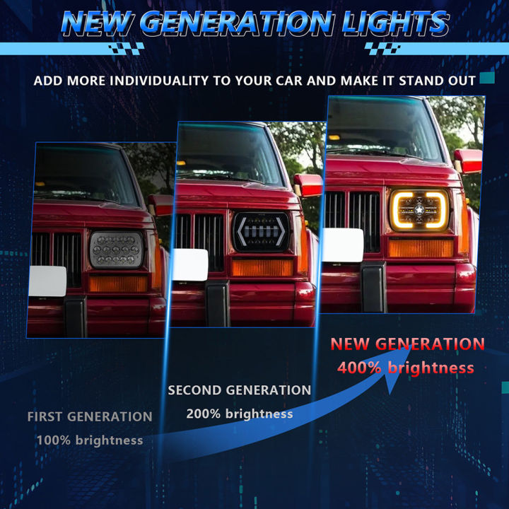 7x6''%205X7%20Inch%20LED%20Headlight%20Square%20Hi-Lo%20Beam%20Halo%20For%20Jeep%20Cherokee%20XJ%20Wrangler%20YJ%20Off-road%20Truck%20Motorcycle%20LED%20Headlight%20-%20Image%207