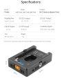 NP-F Battery Charger Battery Adapter Plate with DC12V DC8V USB-A Output Cold Shoe Adapter 1/4 Inch Screw Hole. 