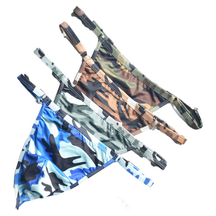 Silky Camo Men's Thongs - Quick-Dry Breathable Underwear with Adjustable Sizes (S-2XL) for Daily Comfort & Active Wear