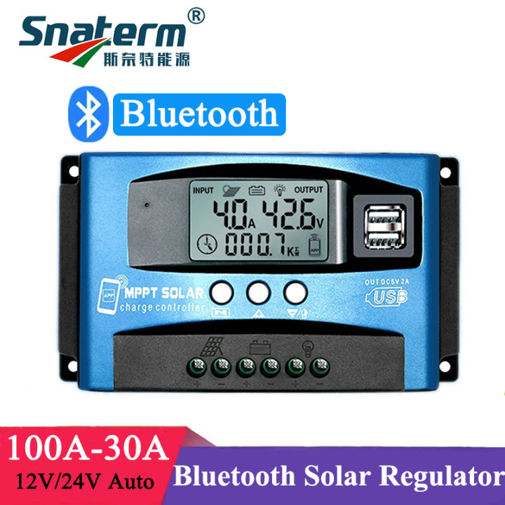 MPPT Solar Charge Controller 30A 40A 50A 60A 100A 12V 24V Auto Dual USB ...
