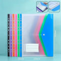 6 A4 Large Capacity Loose Leaf Folders with 11 Hole Binding Rings, Modern PP Material, Expandable Buttons and Label Pockets. 