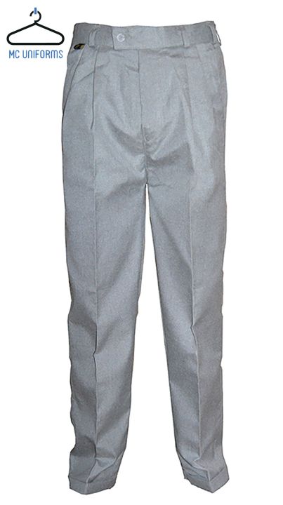 MC Steel Ash Grey Tropical Half Elastic Punjab College & School Uniform Pant