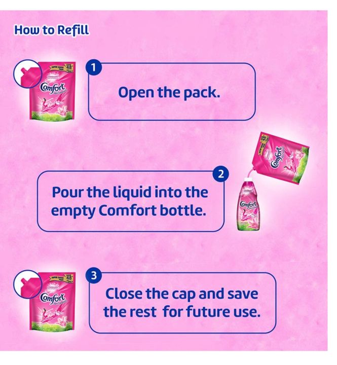 Comfort Fabric Conditioner 2 Ltr Pouch Lily Fresh For Softness, Shine ...