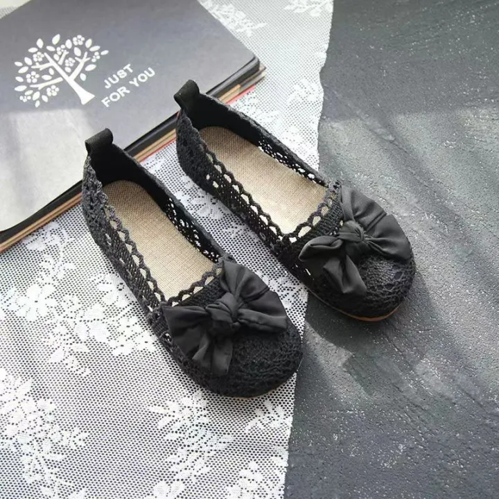Summer%202026%20Women's%20Flat%20Bottom%20Net%20Shoes%20Knot%20Hollow%20out%20Design%20Maternity%20Fisherman%20Shoes%20Casual%20Versatile%20Footwear%20-%20Image%202