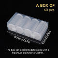 60Pcs Clear Coin Capsule Holder Case 17/38mm Transparent Coin Cases Commemorative Container Coin Storage Box Collection Supplies. 
