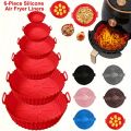 6PC Air Fryer Mats - 450°F Silicone Non-Stick Dual Texture Dishwasher Safe Crispy/Steam Cooking. 