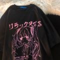 Women Clothing Women's T Shirt Y2k Japanese Harajuku Graphic Kawaii T Shirts Anime Print Oversized T Shirt Plus Size. 