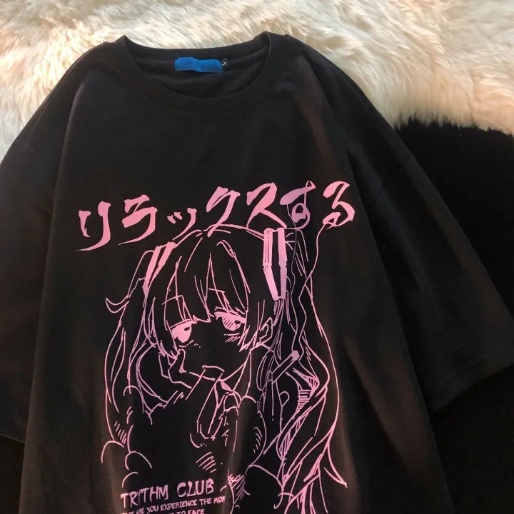 Women%20Clothing%20Women's%20T%20Shirt%20Y2k%20Japanese%20Harajuku%20Graphic%20Kawaii%20T%20Shirts%20Anime%20Print%20Oversized%20T%20Shirt%20Plus%20Size%20-%20Image%202