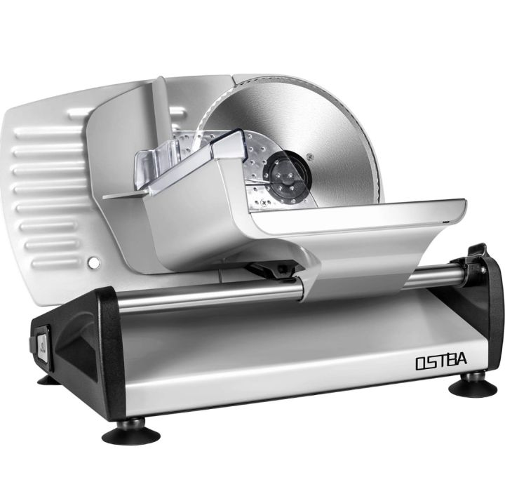 Meat Slicer 150W Electric Deli Food Slicer with 1 Removable 7.5" Stainless Steel Blade, Adjustable Thickness for Home Use, Child Lock Protection, Easy to Clean, Cuts Meat,