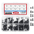 250PCS Flat Head Phillips Screws Kit Small Mini Steel Bolt Set m2 m2.5 m3 for Repair Computer Electronic Laptop Screws Kit. 