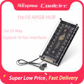 COOLCIRC ARGB Connector 1 To 10 Port Splitter Hub 5V 3Pin ARGB Case Fan Hub with Adhesive Base SATA Power for LED Fans Lights.