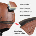 Motorcycle Helmet Leather Retro Casco Moto Summer Capacete De Moto Half Face Dot Certification Motorbike Half Helmets Vintage. 