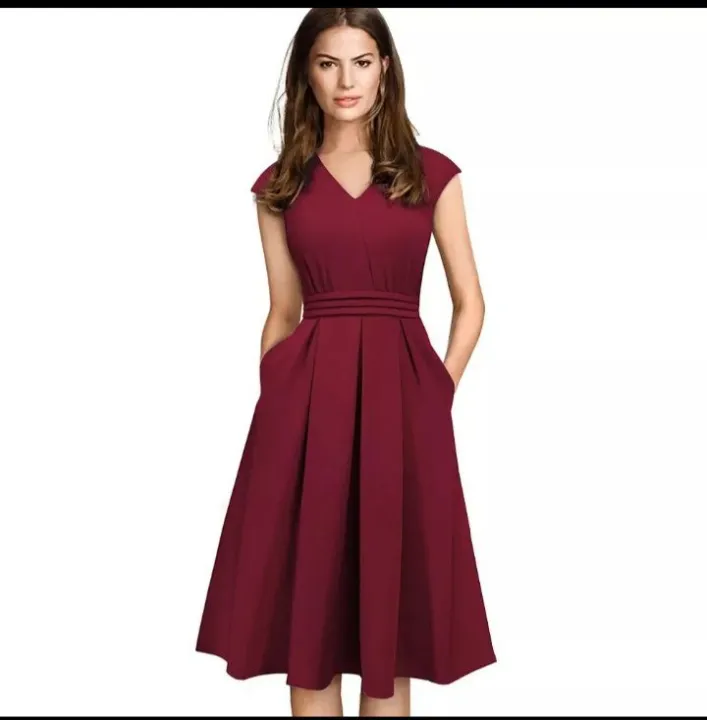 Modern%20sleeve%20office%20type%20frock%20design%20for%20women's%20-%20Image%203