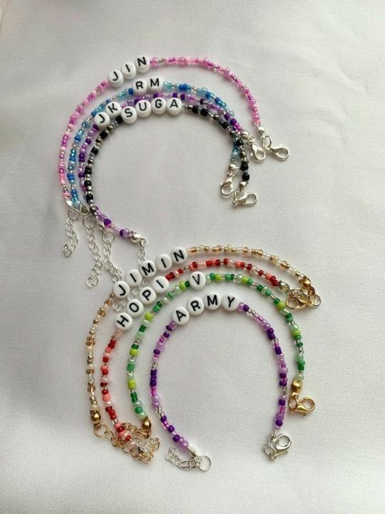 Customise BTS bracelets | Beads bracelet