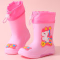 Kids Rain Boots For Girls  Rainboot Boys PVC Children Waterproof Shoes Cartoon Unicorn Rabbit Spaceman Dinosaur Pattern. 