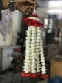 hair gajra lariyan 7 motia and red artificial flowers. 