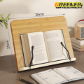 Greener book stand adjustable book holder stand rubber wood look up to read short-sighted book holder stand tablet book shelf book stand premium portable metal adjustable reading book holder Si. 