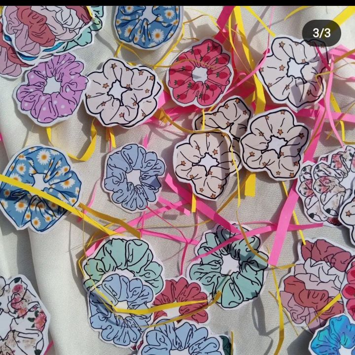 scrunchies stickers pack of 25 girls sticker shop self adhesive sticker for phonecase laptop