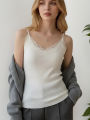2026 Korean Sleeveless Black Vest Lace Women Tank Top Cropped Cute Camis  White Crop Top Female Summer Y2k Clothes. 