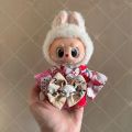 Japanese Style Dress Up for 17cm Labubu Doll Outfit Koi Cherry Blossom Pattern Kimono Doll Suit Doll Decoration Clothes Set. 