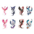 4pcs Plum Phoenix Totem Waterproof Temporary Tattoo Sticker Blossom Flying Bird Body Art Arm Back Sleeve Fake Tattoos Women Men. 