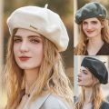 100% Wool Beret Hat Women Winter Thick French Hat Girls Solid Color Autumn Berets Caps Hats For Women Flat Cap Hat Felt Berets. 