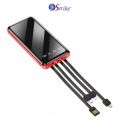 Strike PB-04 10000Mah Power bank Fast Charging 4IN1 Cable Built-in Led Flash light Let Display. 