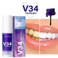 30ml V34 SmileKit Purple Toothpaste Clean Oral Hygiene Fresh Breath Removes Tartar Teeth Products Toothpaste Squeezer.