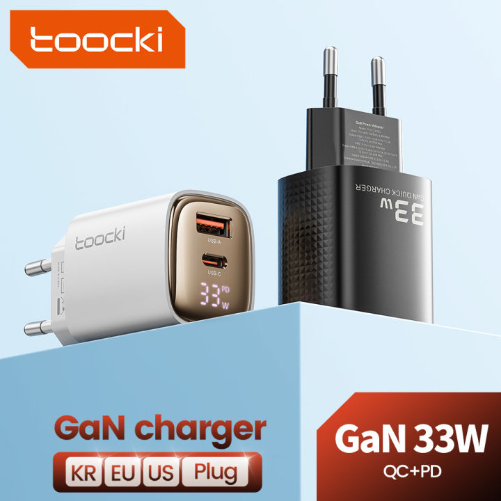 Toocki 33W GaN USB C Charger Digital Display Fast Charging Type C Charger for iPhone 15 14 13 12 S23 S22
