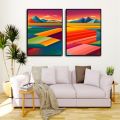 2 Digital Painting Stickers Size 5x7- 8x12 inch Landscape wall Art Adhesive Stickers Sticky Posters without Frame For you home office wall decoration Nadir Trader. 