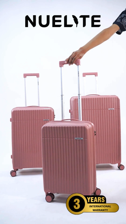 NUELITE 3 Piece ITAMI Trolley Luggage Set Hard Shell Suitcase With 8 Wheels Anti Theft Lock Travel Suitcase Luggage